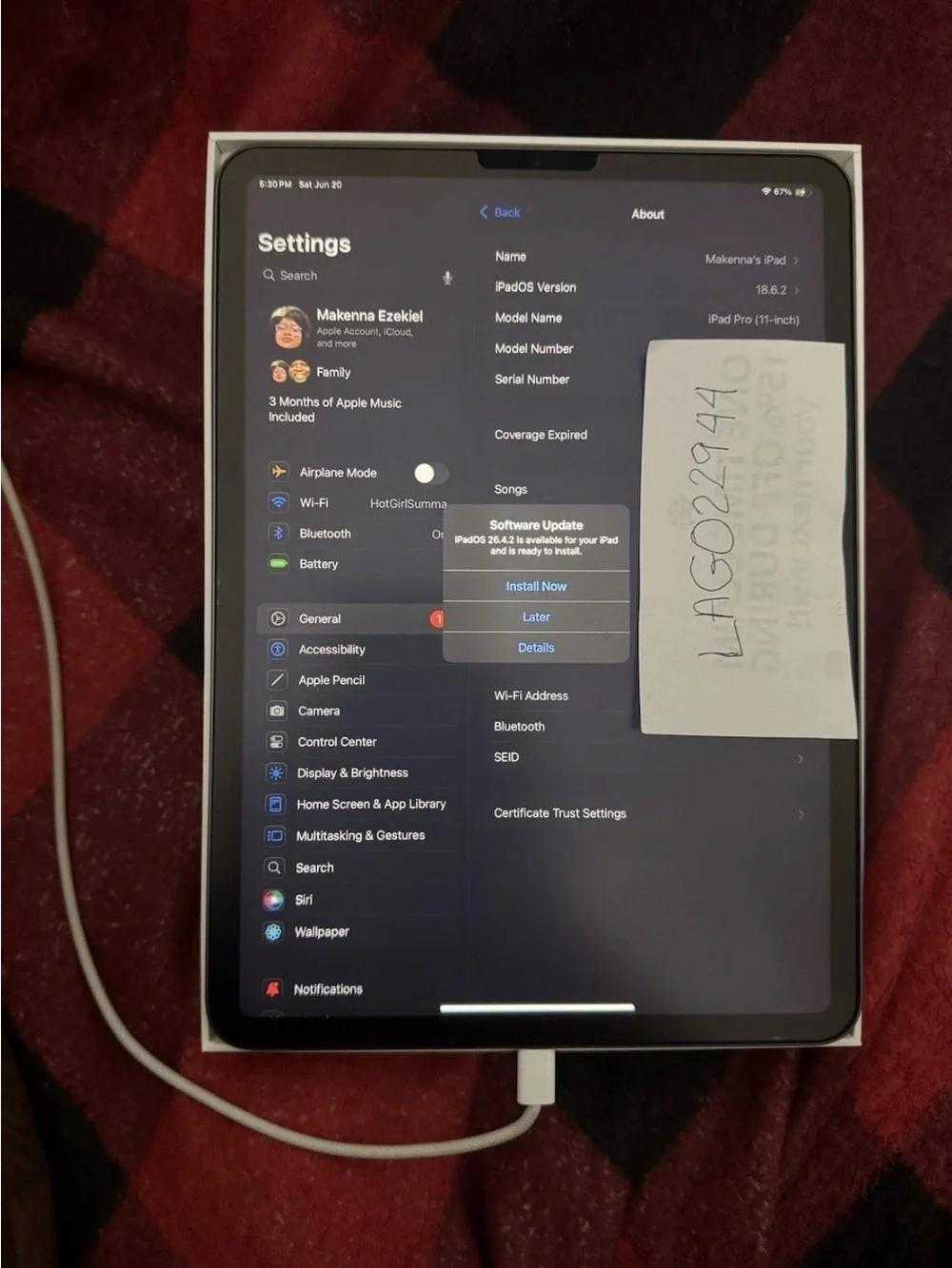 Apple iPad Pro 11” (1st Generation) 2018 with Apple Pencil (2nd Generation)